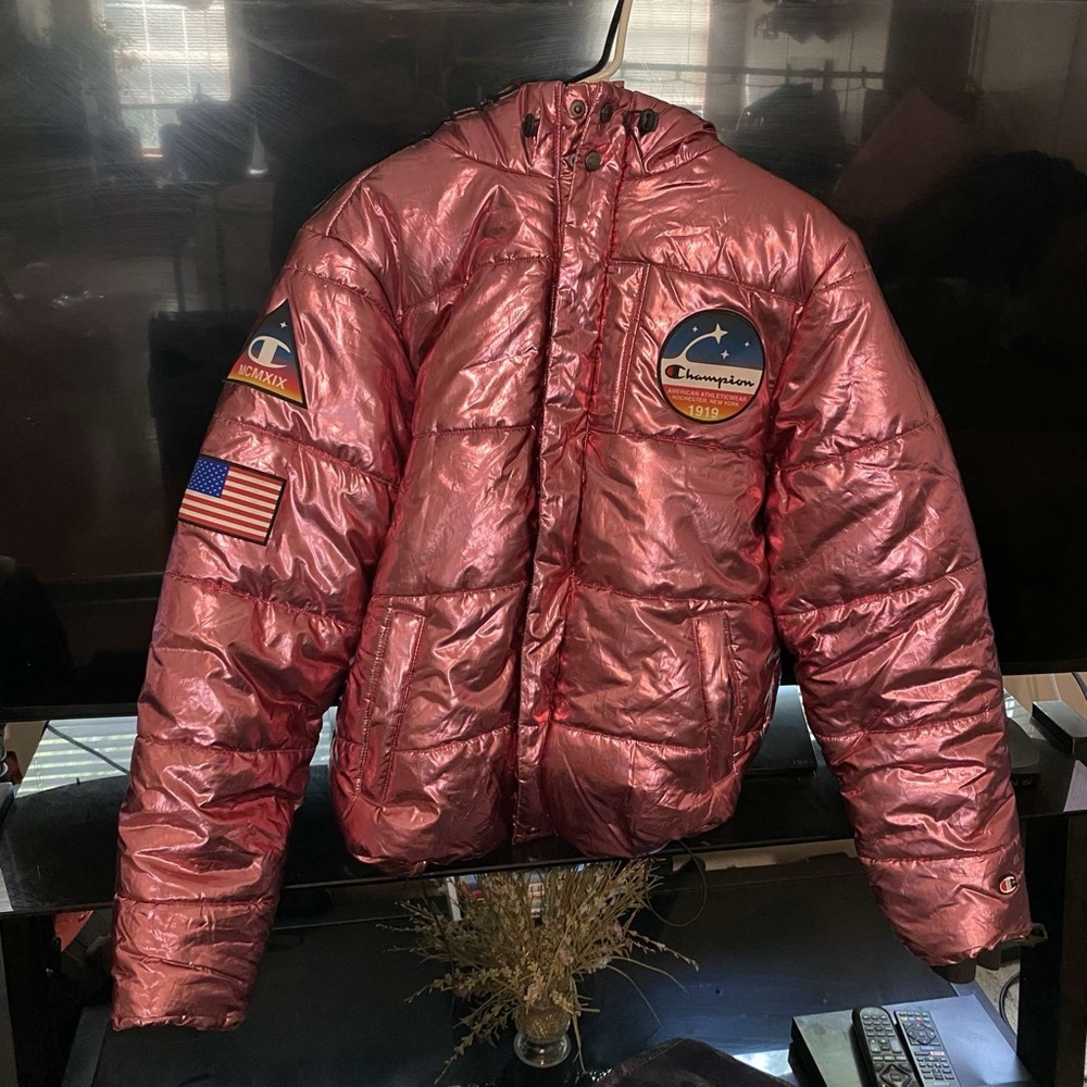 Champion Shiny Pink Puffer Jacket